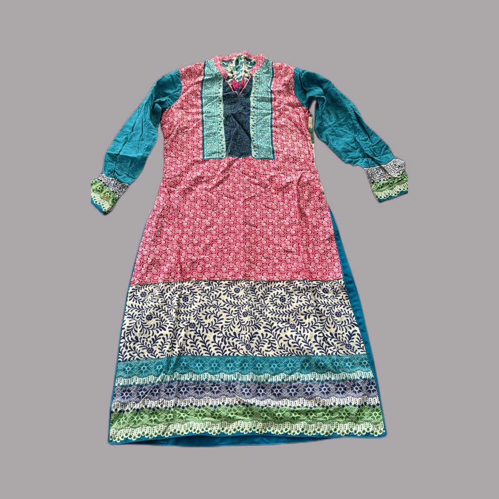 Vibrant Patchwork Print Desi-Inspired Tunic
