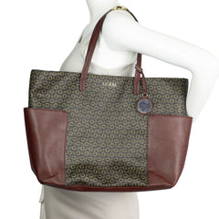GUESS 1981 Monogram Tote Bag
Color: Brown/Maroon