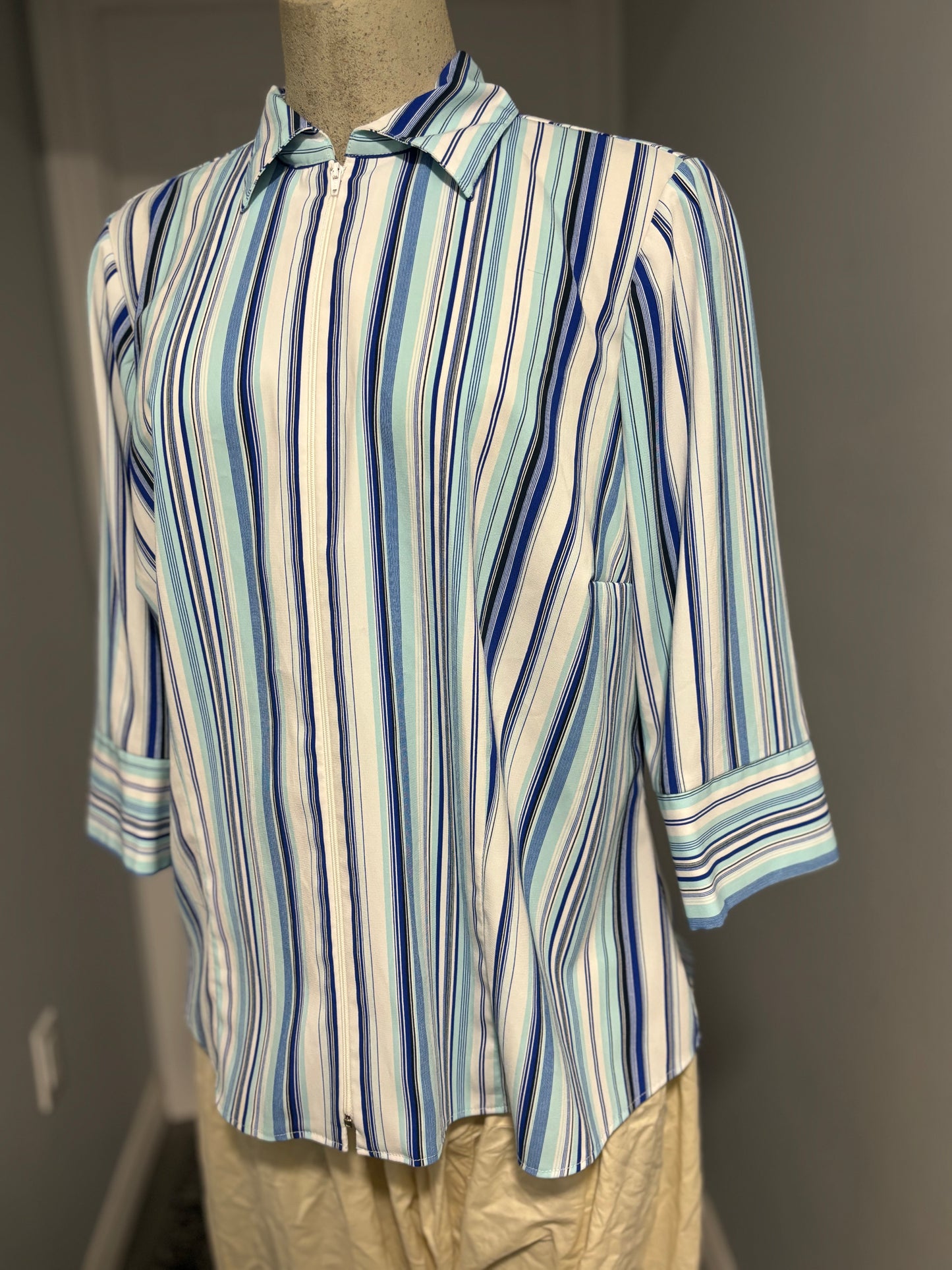 analogy Striped Zip Shirt