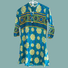 Blue Patterned Kurta