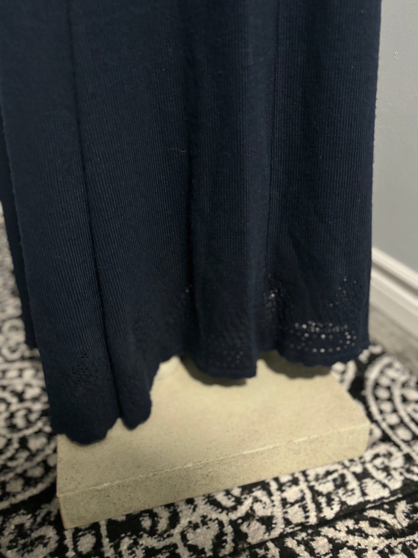 Navy Knit Maxi Skirt