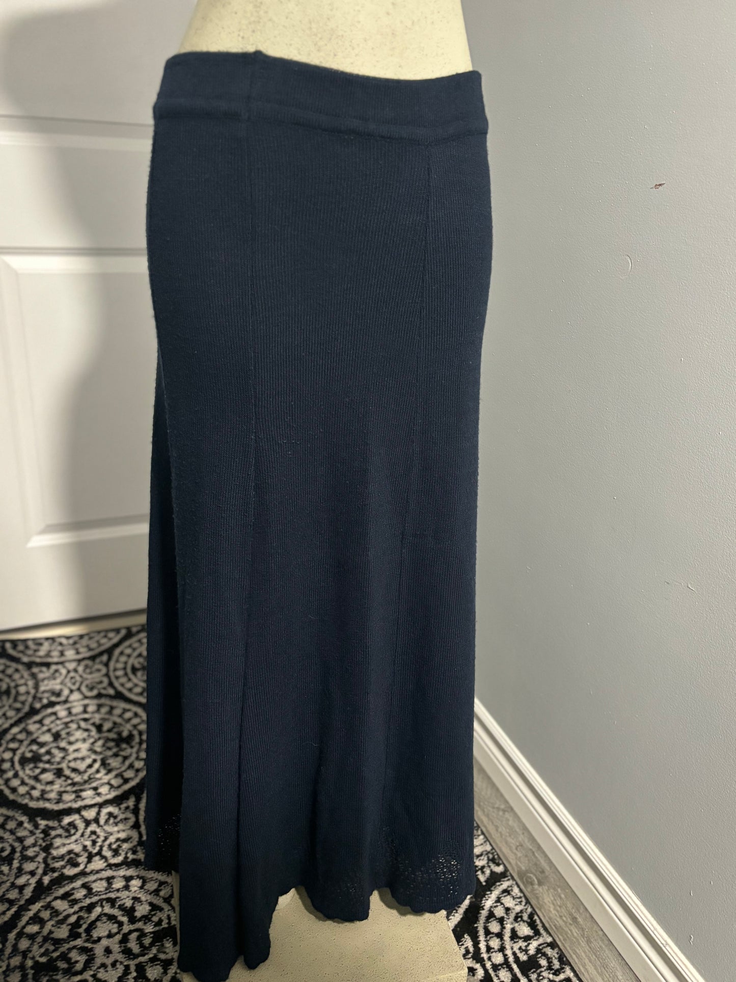 Navy Knit Maxi Skirt