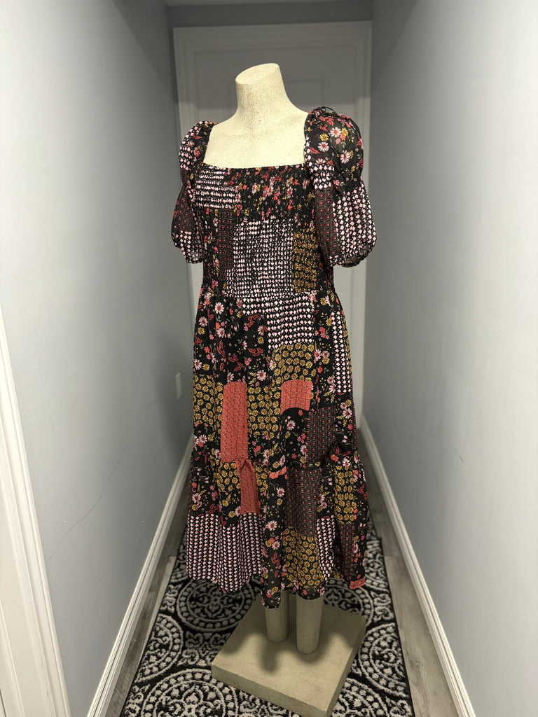 Suzy Shier Spring Patchwork Dress