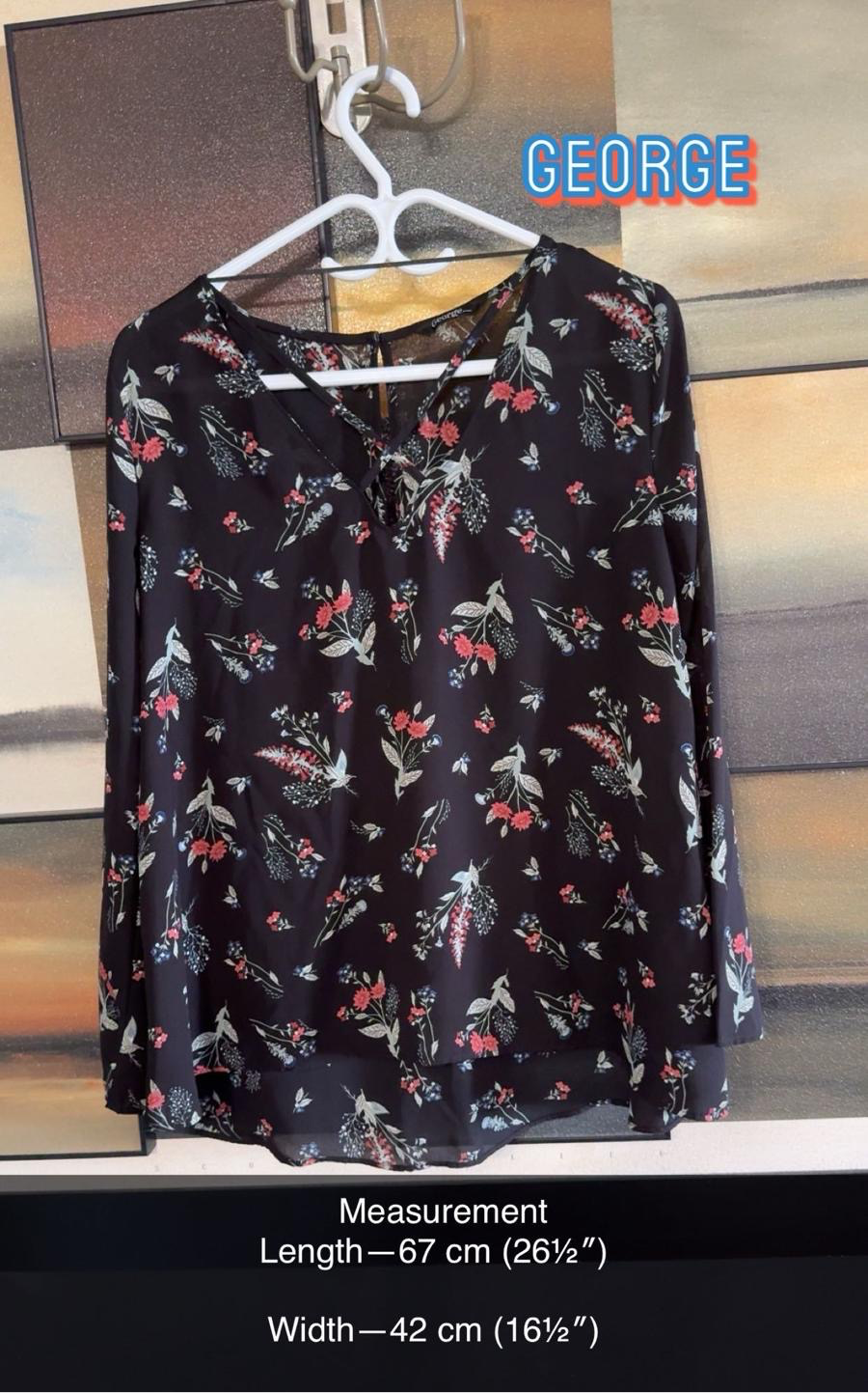 Wildflowers Black Blouse