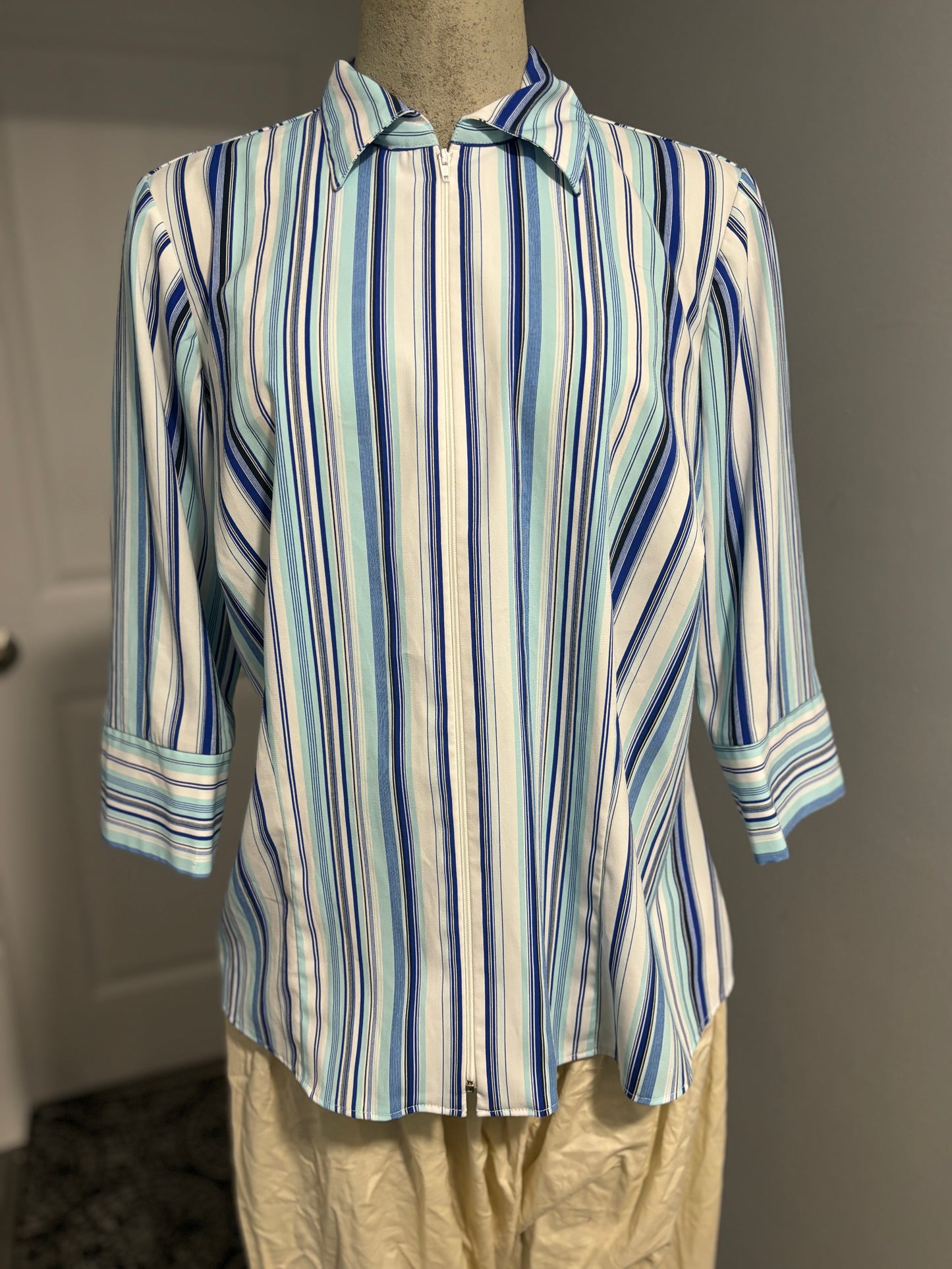 analogy Striped Zip Shirt