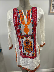Embroidered Spring Kurti with Tribal Colours
