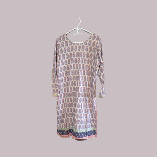 Purple Patterned Kurta