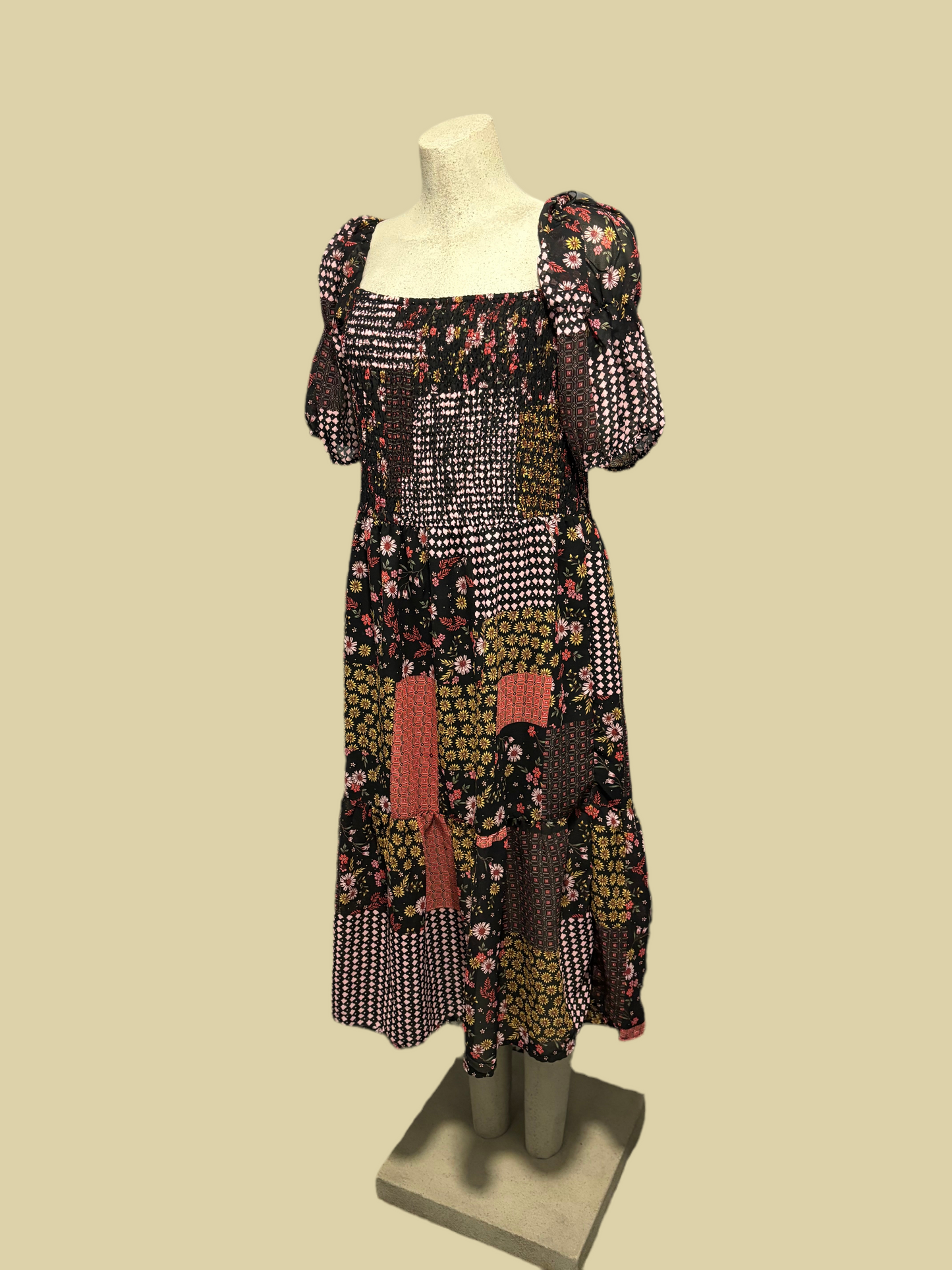 Suzy Shier Spring Patchwork Dress