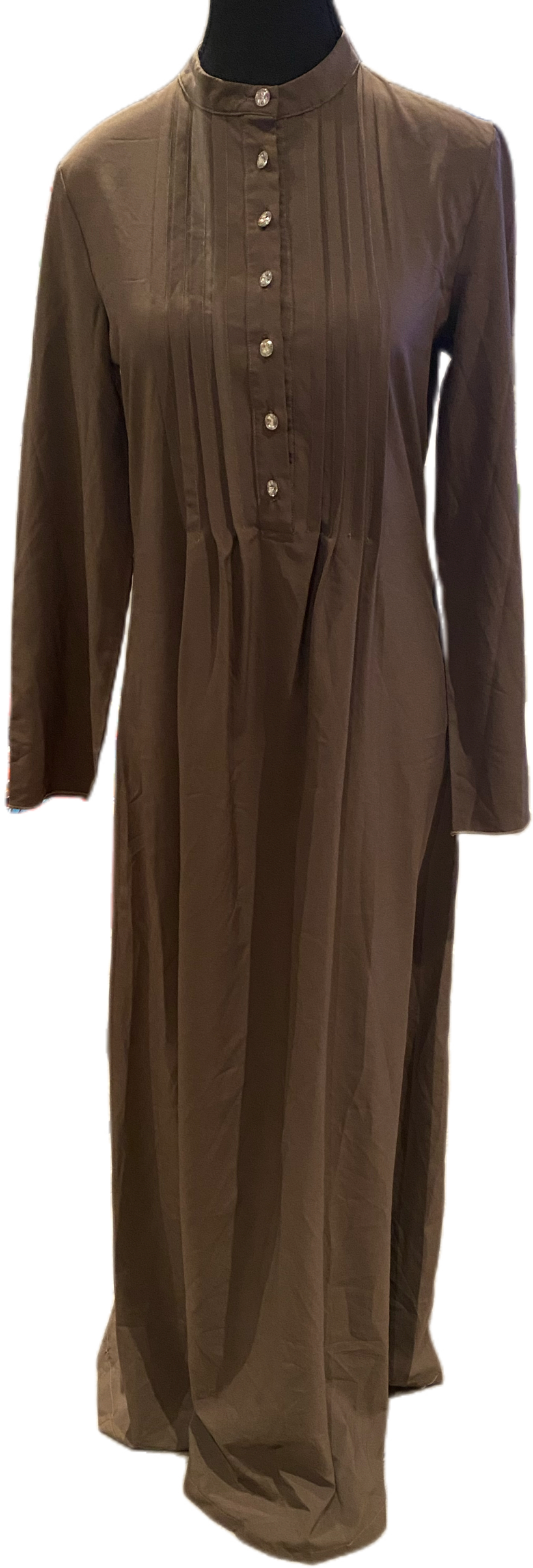 Coffee Pleated Abaya