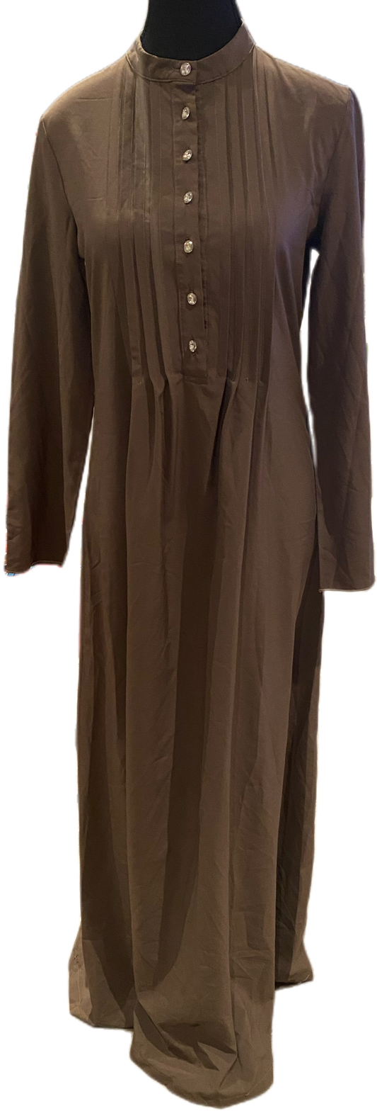 Coffee Pleated Abaya