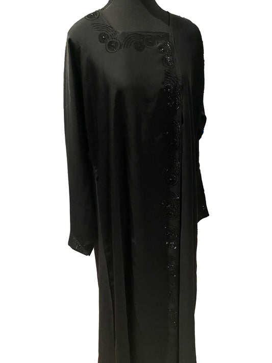 Black Embroidered Modest Abaya