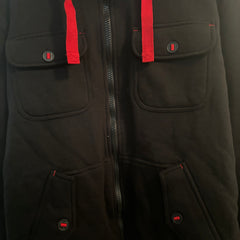Fleece Lined Black/Red Hoodie