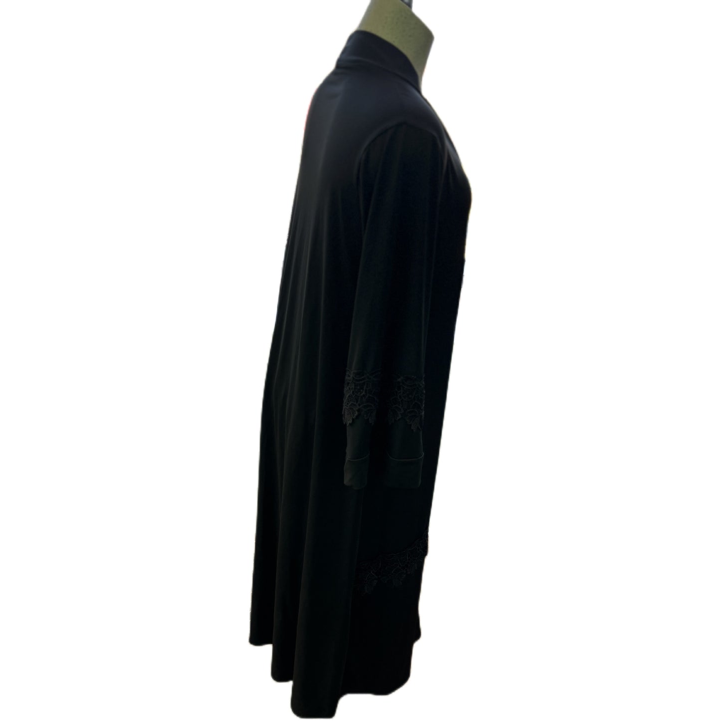 Button-up Abaya with Lace Detail