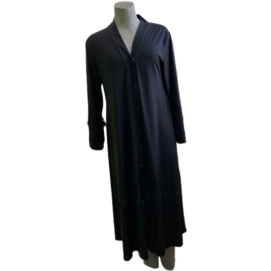 Button-up Abaya with Lace Detail