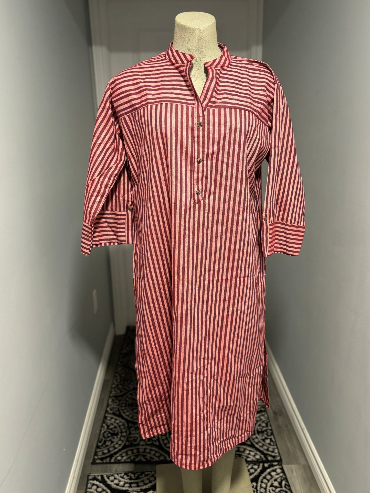 Red PinStripe Kurta