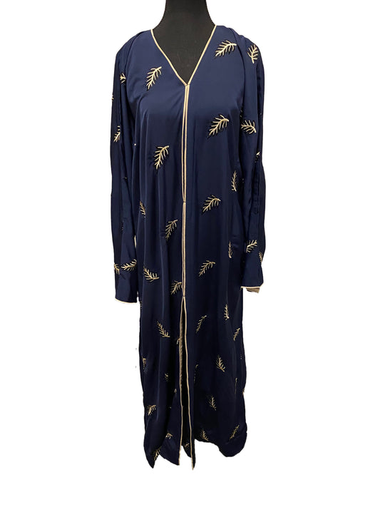 Leaves Classic Abaya in Navy