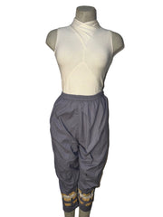 Gray Harem Pants with Embroidered Cuff Detailing (Fits Sizes M to XL)
