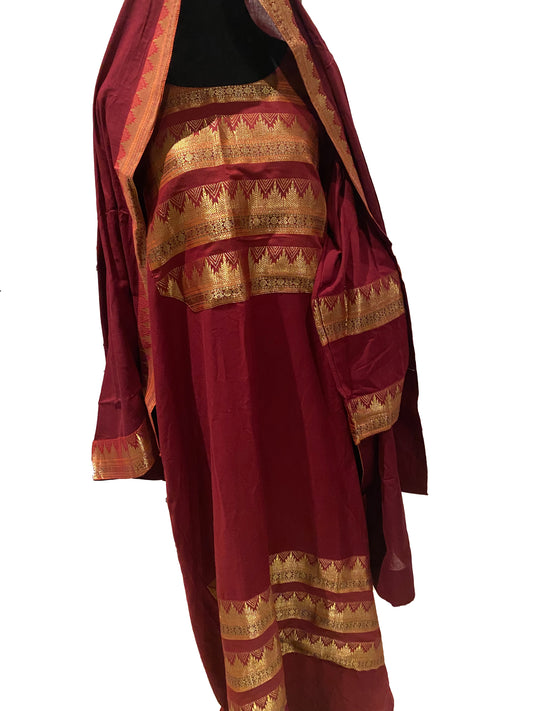 Beautiful Red Sari with Gold Detailing