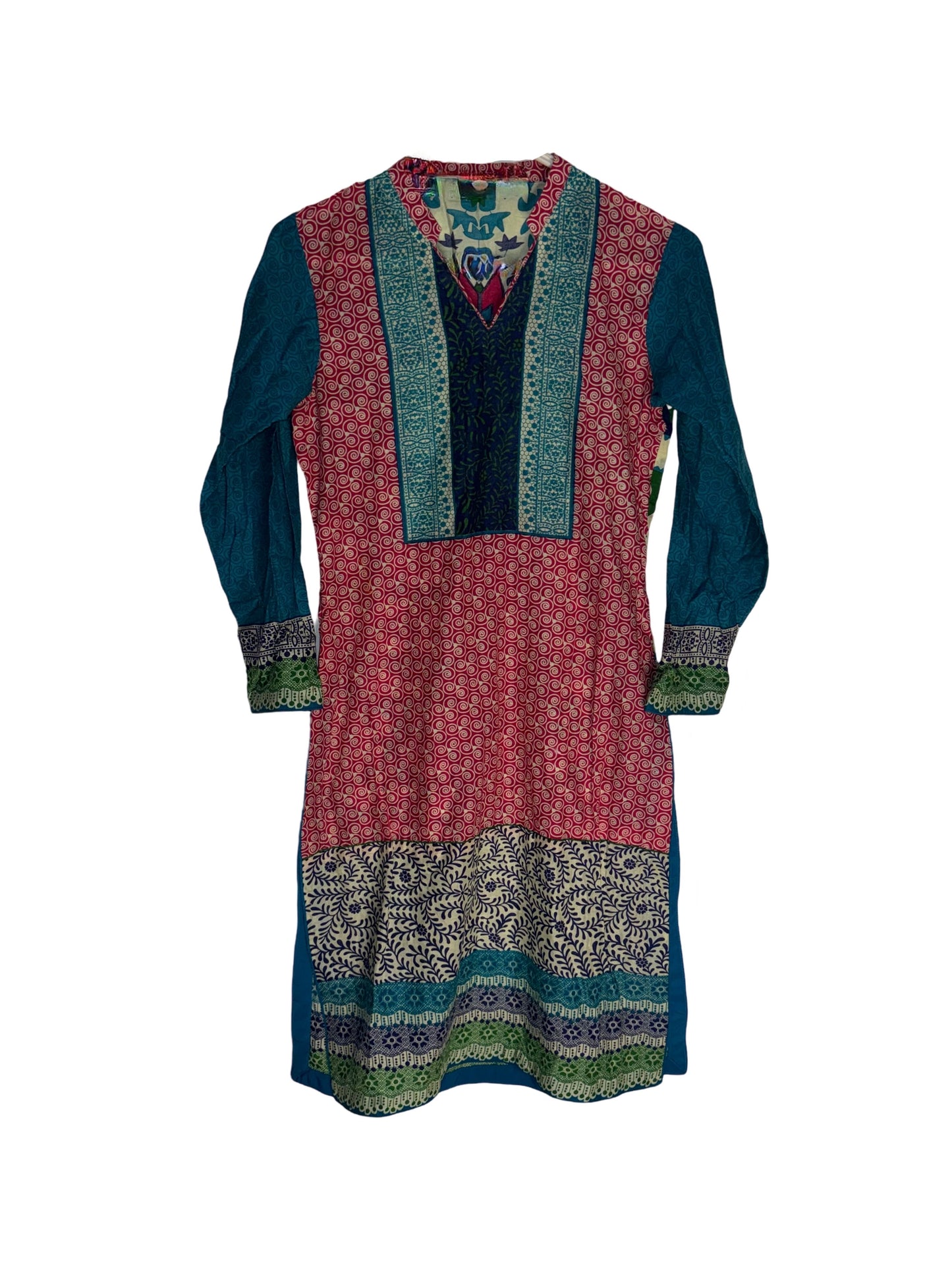 Vibrant Patchwork Print Desi-Inspired Tunic