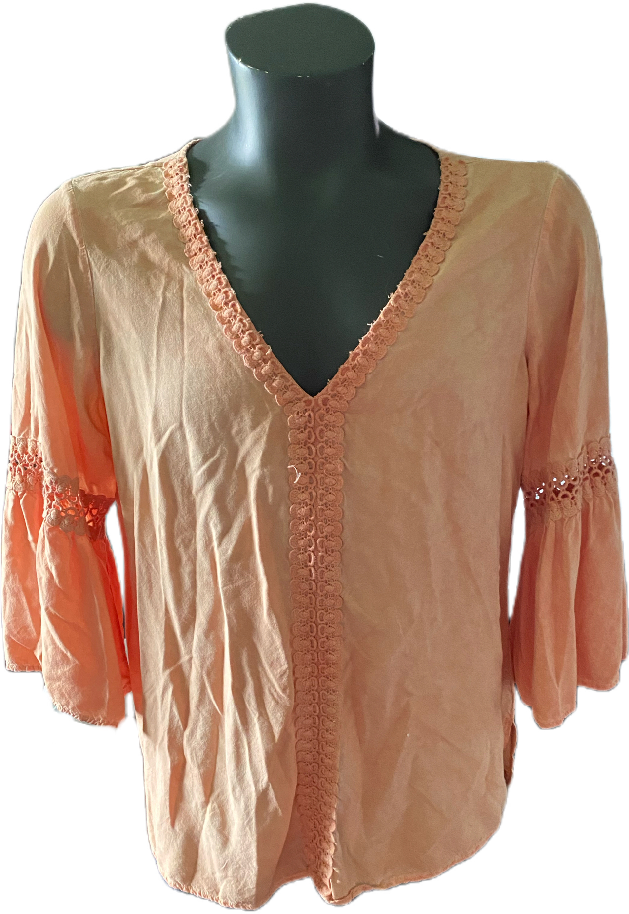 Peach Peasant Top