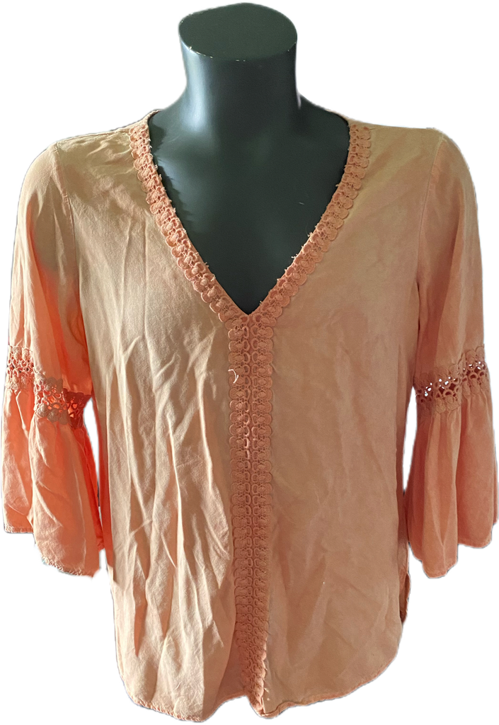 Peach Peasant Top