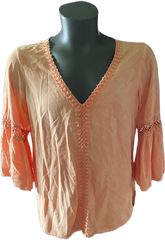 Peach Peasant Top